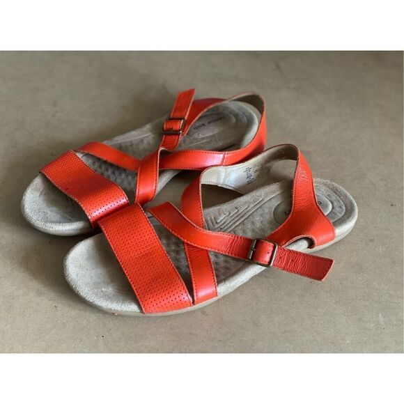 Lands' End Orange Terrain Slide Sandals Size 10 - Picture 2 of 5